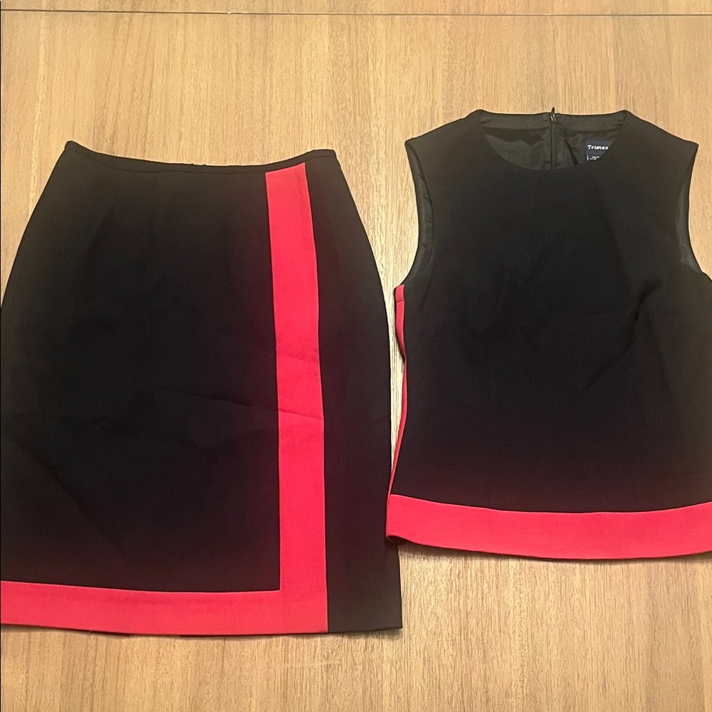 Tristan and Iseut Black and Pink Skirt Set